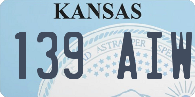 KS license plate 139AIW