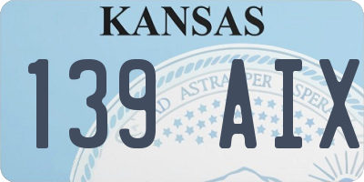 KS license plate 139AIX