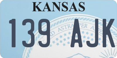 KS license plate 139AJK