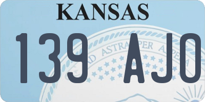 KS license plate 139AJO