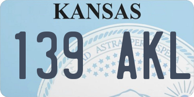 KS license plate 139AKL