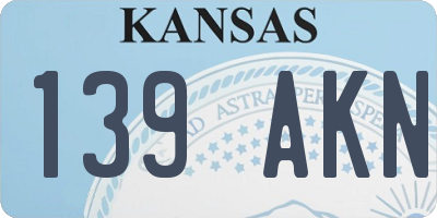 KS license plate 139AKN