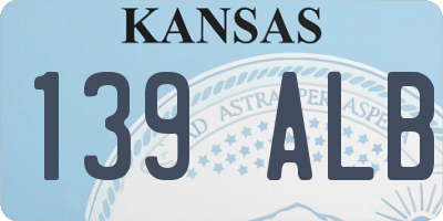 KS license plate 139ALB