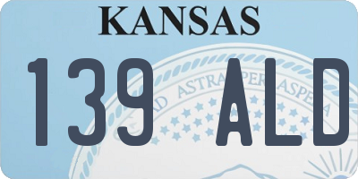 KS license plate 139ALD