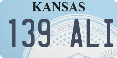 KS license plate 139ALI