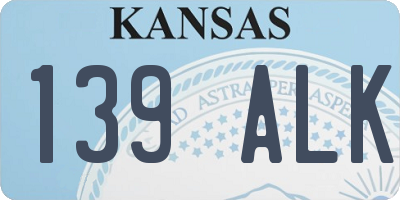 KS license plate 139ALK
