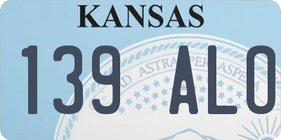 KS license plate 139ALO