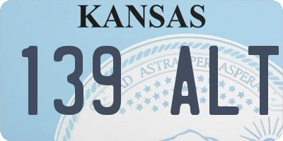 KS license plate 139ALT