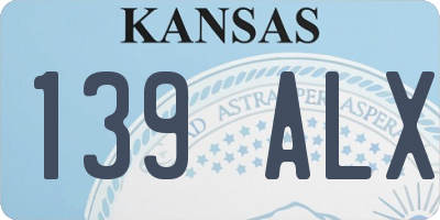 KS license plate 139ALX