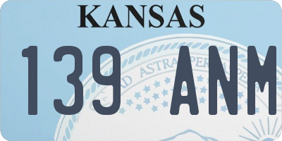 KS license plate 139ANM