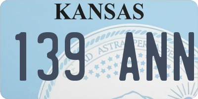 KS license plate 139ANN
