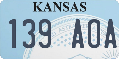 KS license plate 139AOA