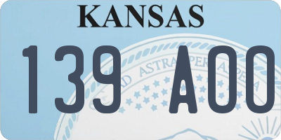 KS license plate 139AOO