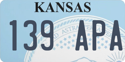 KS license plate 139APA