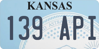 KS license plate 139API