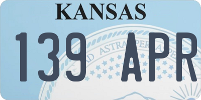 KS license plate 139APR