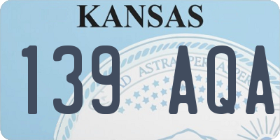 KS license plate 139AQA