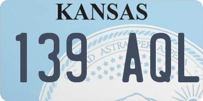 KS license plate 139AQL