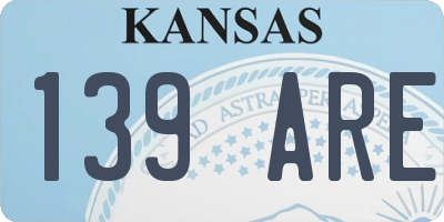 KS license plate 139ARE