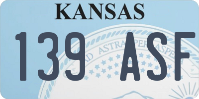 KS license plate 139ASF