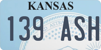 KS license plate 139ASH