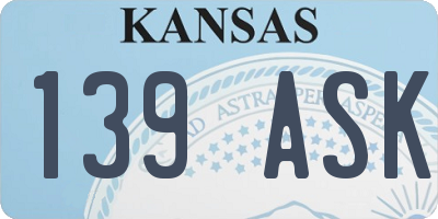 KS license plate 139ASK
