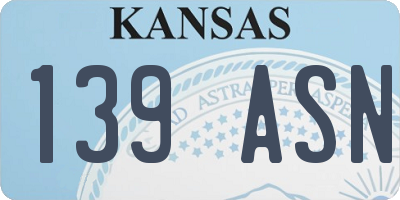 KS license plate 139ASN