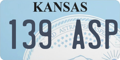 KS license plate 139ASP