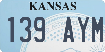KS license plate 139AYM
