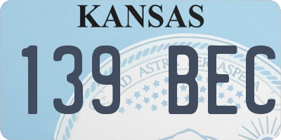 KS license plate 139BEC