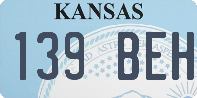 KS license plate 139BEH