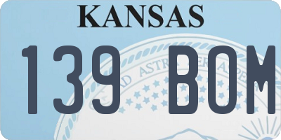 KS license plate 139BOM
