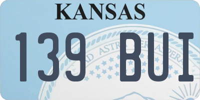 KS license plate 139BUI