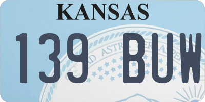 KS license plate 139BUW