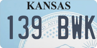KS license plate 139BWK