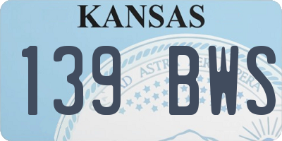 KS license plate 139BWS