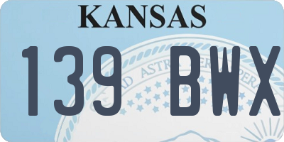 KS license plate 139BWX