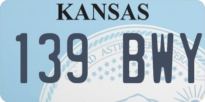 KS license plate 139BWY