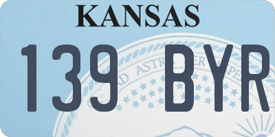 KS license plate 139BYR