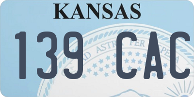 KS license plate 139CAC
