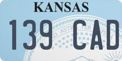 KS license plate 139CAD