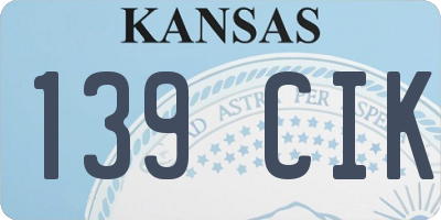 KS license plate 139CIK