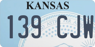 KS license plate 139CJW