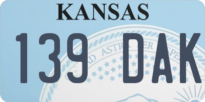 KS license plate 139DAK