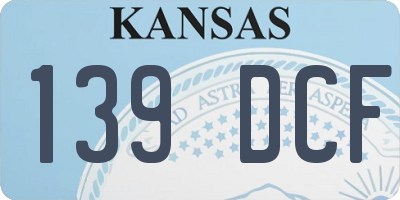 KS license plate 139DCF