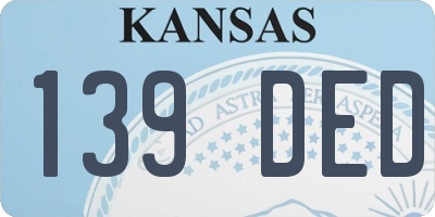 KS license plate 139DED