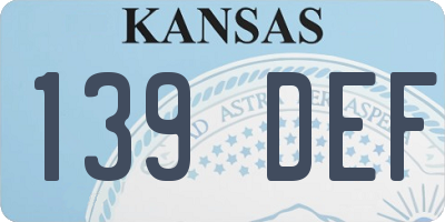 KS license plate 139DEF