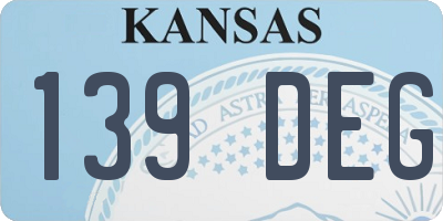 KS license plate 139DEG