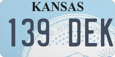 KS license plate 139DEK