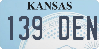 KS license plate 139DEN